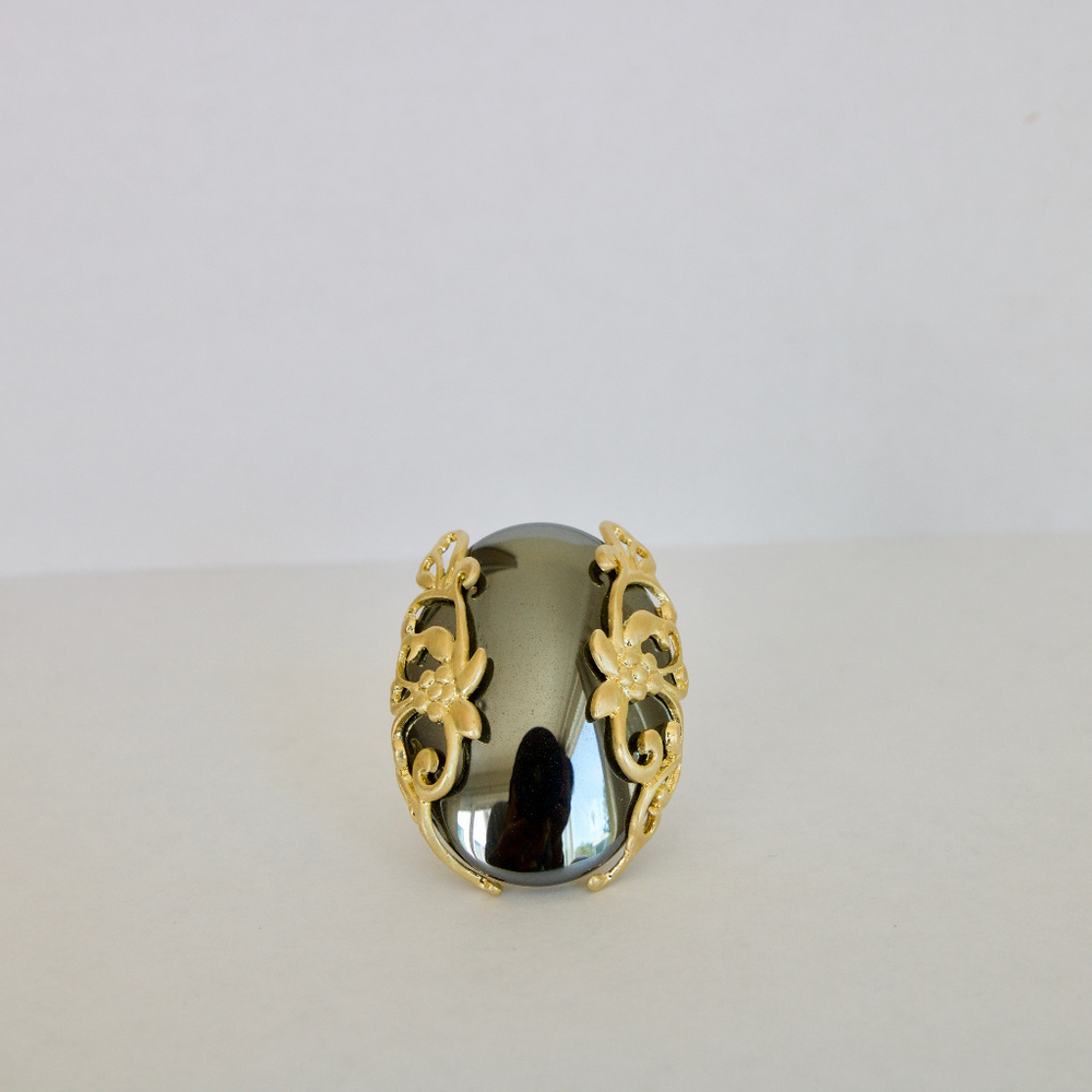 Glow by Sheila Fajl Hematite Brushed 18K Gold Ring